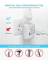 2 Pack European Travel Plug Adapter, VINTAR PD 35W Foldable Type C Adapter with 4 AC Outlets 3 USB Ports(2 USB C), Travel Essentials Charger for US to Most of Europe EU Italy Spain France