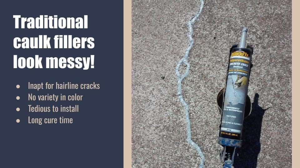 ConSandtrate Concrete Crack Filler - White - 2 LB (Single Bottle) for Filling in Concrete Cracks on driveways, walkways and patios