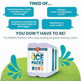 Healthy Packers Ice Packs for Lunch Boxes & Coolers - Freezer Packs - Original Cool Pack | Cooler Accessories for Beach, Camping & Fishing | Slim & Long-Lasting Reusable Ice Pack for Cooler