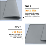 Water Cooler Mat, 24'' x 16'' Non-Slip Water Dispenser Mat with Raised Edge, Waters Cooler Floor Tray for Bedrooms, Kitchens, Offices, Bars, Easy to Clean, Grey