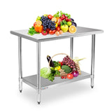 STABLEINK NSF Stainless Steel Table, 24 x 36 Inches Metal Prep & Work Table with Adjustable Undershelf, for Commercial Kitchen, Restaurant, Hotel and Garage，Stainless Steel prep Table Work Table