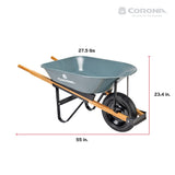 Corona Tools Wheelbarrow in a Box – 5 Cubic Foot Heavy Duty Garden Cart with 15” Flat-Free Tire for Gardening, Planting & Outdoor Use