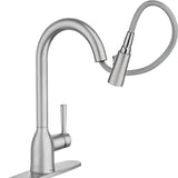Moen Adler Spot Resist Stainless One-Handle High Arc Pulldown Kitchen Faucet with Power Clean, 87233SRS