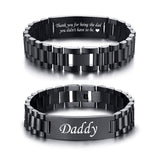 VNOX Personalized Engraved Dad Jewelry Gifts for Dad Daddy Father form Daughter Son for Father Day Birthday Day Masculine Stainless Steel Link Bracelet