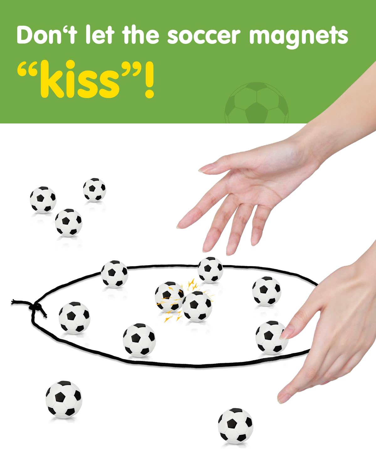 Nevzan Soccer Magnetic Game with String & 20 Football-Shaped Stones