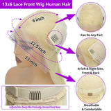 32 Inch 613 13x6 Lace Front Wig Human Hair 200 Density Blonde Straight Lace Front Wigs Human Hair Blonde Wig Human Hair Pre Plucked 613 HD Lace Frontal Wigs Human Hair For Women 613 Human Hair wig