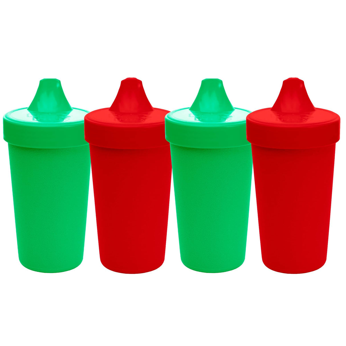 Re-Play Spill-Proof Sippy Cups - Reusable 10 Oz Set of 4, Dishwasher & Microwave Safe, Made in USA, Christmas