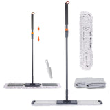 Dust Mop for Hardwood Floors 36 inch Commercial Industrial Floor Dust Mop with Extra 3 Mop Refill Pads 61 Inch Long Handle for Cleaning Office Garage Hardwood Warehouse Factory Mall Deck