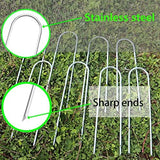 Heavy Duty Trampoline Stakes Anchors High Wind Stakes U- Shaped Sharp Ends Ground Anchor Galvanized Steel 11.8inch Safety Stakes for Soccer, Tents and Garden Decorations