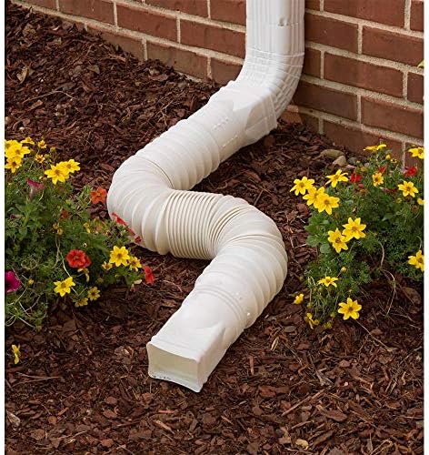 WholesalePlumbing Supply 2-Pack White Flexible Downspout Extension Gutter Connector Rainwater Drainage,FD-85010-2PK