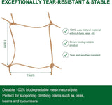 Jute Trellis Netting - Jute Netting for Garden, Heavy Duty Plant Support Netting for Climbing Plants, Cucumber, Vine, Fruits & Vegetables, Climbing Vining Plants (6.6 Ft x 9.8 Ft, 5.9 Inch Squares)