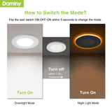 DAMINY 12 Pack 4 Inch 5CCT LED Recessed Light with Night Light,Ultra-Thin,Canless recessed Lighting 4 in,9W=80W,700LM,Dimmable Wafer Lights,ETL Certificated
