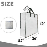 5 Pack Moving Bags, Wreath Storage Bag, Garland Container, Clear Storage Bags with Handles and Zippers Moving Bag for College Carrying, Bedding, Toys Organizer, Under the Bed Storage