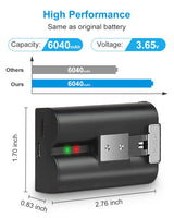 2Pack Replacement for Ring Battery Compatible with Ring-Doorbell-Camera 2/3/4/3plus, Stick Up Camera (2nd and 3rd Gen), Also for Spotlight Cam and Peephole Cam, Rechargeable 3.65V 6040mAh Battery