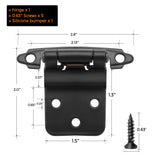 Ravinte 60 Packs (30 Pairs) 3/8" Inset Matte Black Cabinet Hinge, Self Closing Hinges for Kitchen/Bathroom/Furniture Cabinets & Doors. Decorative Hardware with Door Bumper.