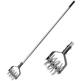 BARAYSTUS Rotary Cultivator Garden Tool, Adjustable Hand Tiller, Long Handle Cultivator for Aerating, Planting and Mixing Soil or Reseeding Grass
