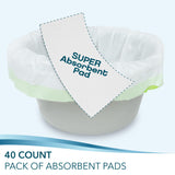 TidyCare Bedside Commode Absorbent Pads for Portable Toilet Chair Bucket and Bedpan | Value Pack of 40 Disposable Commode Pads for Adults in Medical Care | Universal Fit