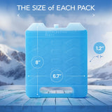 Large Reusable Ice Packs for Cooler with Handle (4 Pack) Long Lasting Coolness, BPA Free, Freezer Packs for Extended Cooling | Cooler Ice Packs for Camping, Fishing, Hiking, Beach