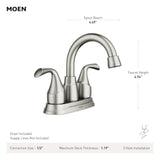 Moen Idora Chrome Two-Handle Centerset Bathroom Sink Faucet with Drain Assembly, 84115