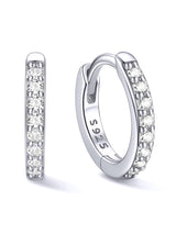ChicSilver Silver Mini Huggie Hoop Earrings 925 Sterling Silver Earrings Cubic Zirconia Hoop Earrings for Women Cartilage Earrings Hypoallergenic 8MM