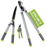 Altdorff Garden Loppers Pruning Shears, Updated 3PCS Hedge Clippers Combo Set, Branch Cutter with Compound Action, Chops Thick High Branch Ease, Professional Tree Trimmer Set Heavy Duty