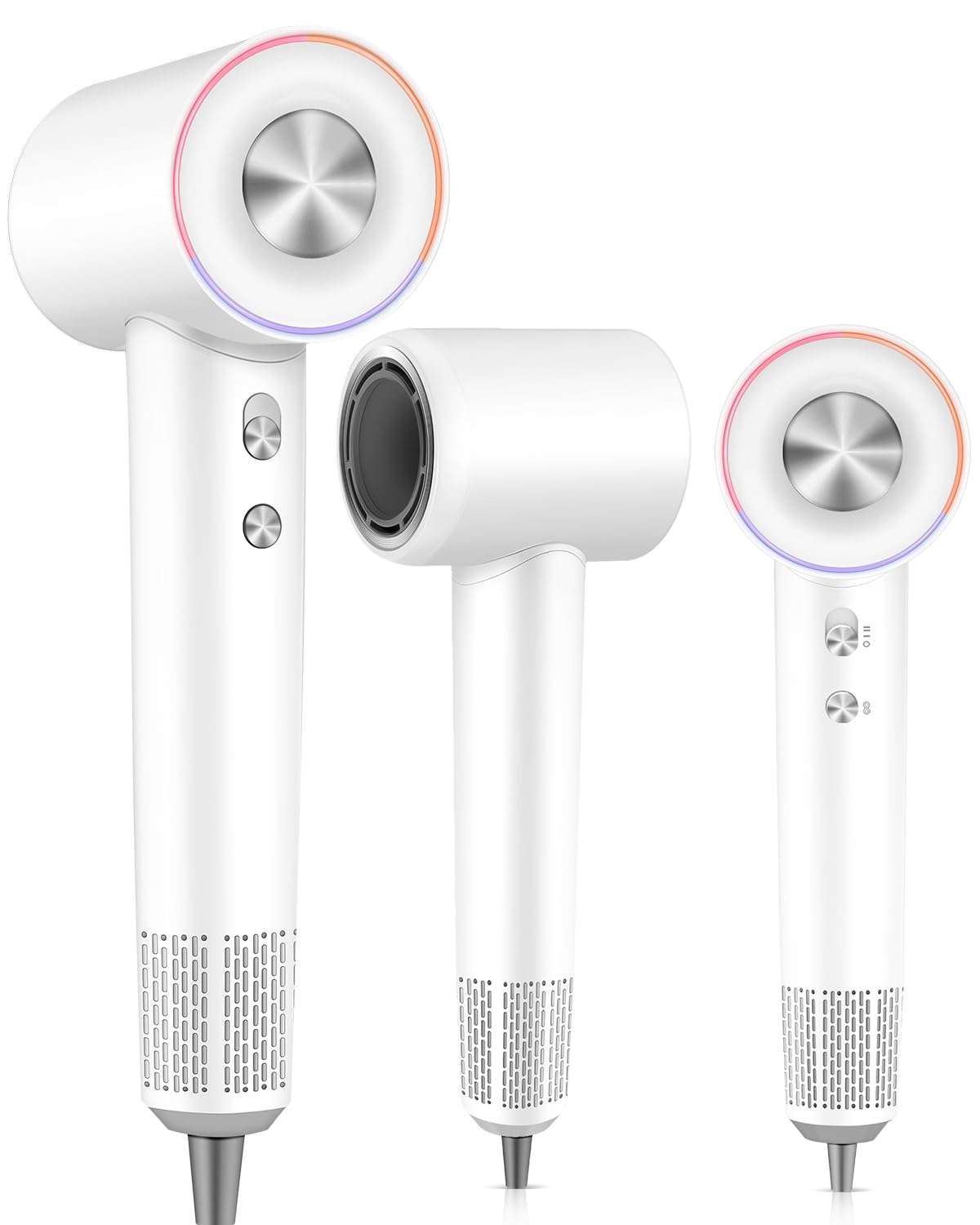 Hair Dryer Blow Dryer,180000 RPM High-Speed Brushless Motor 500 Millions Negative Ionic hairdryer for Fast Drying, Quiet Thermo-Control Hair dryers for Women Home Travel Salon (White)