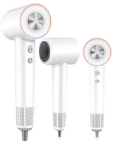 Hair Dryer Blow Dryer,180000 RPM High-Speed Brushless Motor 500 Millions Negative Ionic hairdryer for Fast Drying, Quiet Thermo-Control Hair dryers for Women Home Travel Salon (White)