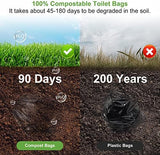 100 Portable Toilet Bags, Drawstring Biodegradable Camping Potty Bags 8 Gallon Waste Bags for 5-8 Gallon Bucket Toilet Adults Outdoor Camping Car