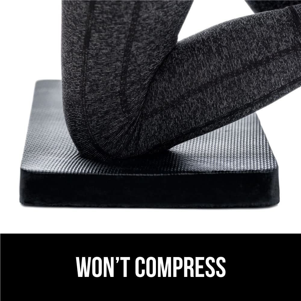 GORILLA GRIP® Extra Thick Patent Pending Supportive Foam Kneeling Pad, 2 PK, Large Cushion Knee Pads for Gardening, Baby Bath, Dirt and Water Resistant, Workout and Garden Supplies, 17.5x11, Black