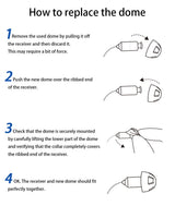 Resound Compatible Hearing Aid Domes Open Smokey Ear Tips Replacement 10mm (Large 20pcs Pack)