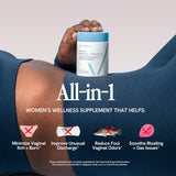 Happy V Dr. Formulated Vaginal Probiotics for Women Odor & Itch Support, Urinary & Gut Health, pH Balance | Womens Daily Probiotic with Patented Prebiotics & Lactobacillus for Feminine Wellness