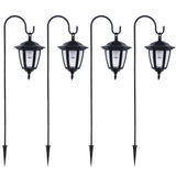 Dynaming 4 Pack Solar Hanging Lights Outdoor, Solar Powered Garden Decorative Lanterns with 4 x 38 Inch Shepherd Hooks, Waterproof Landscape Lighting for Lawn Patio Yard Pathway Driveway, Warm White