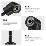 17Pcs Flexible Drill Bit Extension, Include 3Pcs Rotatable Socket Adapter 2Pcs Hex Shank 105° Right Angle Drill Attachment 10 Short Screwdriver Bits 90° Angled Bits and Bendable Extension