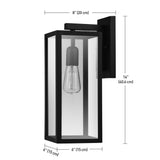 Globe Electric 44176 1-Light Outdoor/Indoor Wall Sconce, Matte Black Finish, Clear Glass Shade, Weather-Resistant Modern Exterior Light