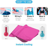 Sukeen [4 Pack Cooling Towel (40"x12"),Ice Towel,Soft Breathable Chilly Towel,Microfiber Towel for Yoga,Sport,Running,Gym,Workout,Camping,Fitness,Workout & More Activities