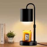 Briever Dimmable Candle Warmer Lamp with Timer, Height Adjustable Electric Candle Wax Warmer, Christmas Birthday Gifts for Women Mom, House Warming Gifts New Home Room Decor, Black Solid Wood Base