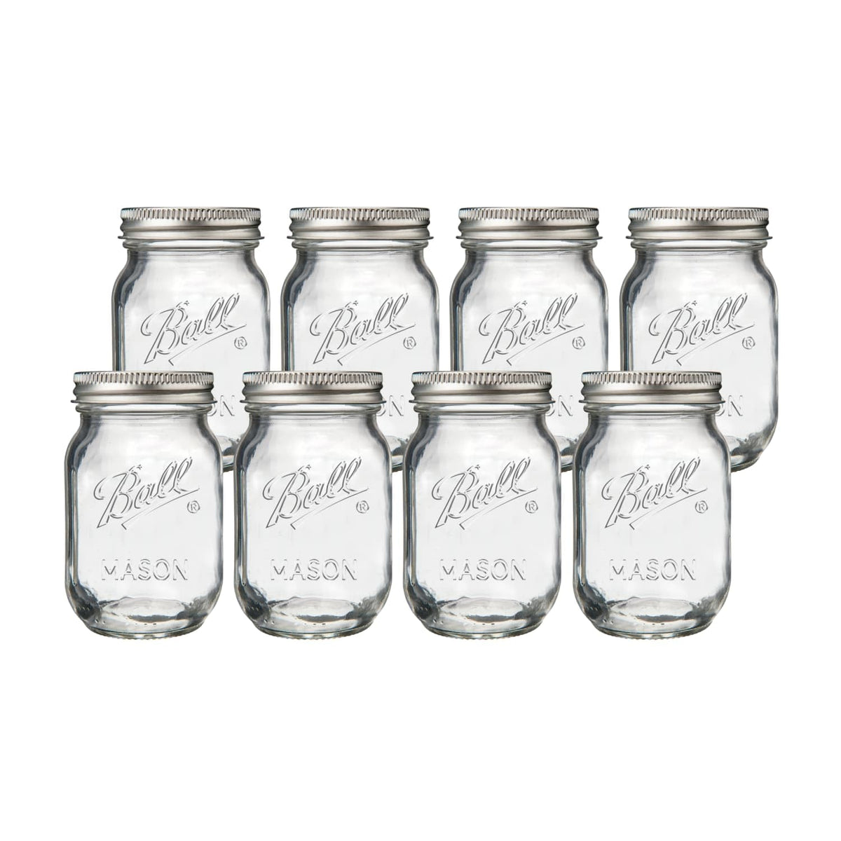 Ball Regular Mouth Pint Glass Mason Jars, 16oz, 8-Count