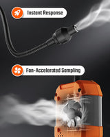 TopTes PT-356 Rechargeable Natural Gas Detector with 10 inch Goose Neck, Detection Range 0-20% LEL, 3 Alarm System Gas Leak Detector with 2 Display Modes for Methane, Butane at Home or Industry