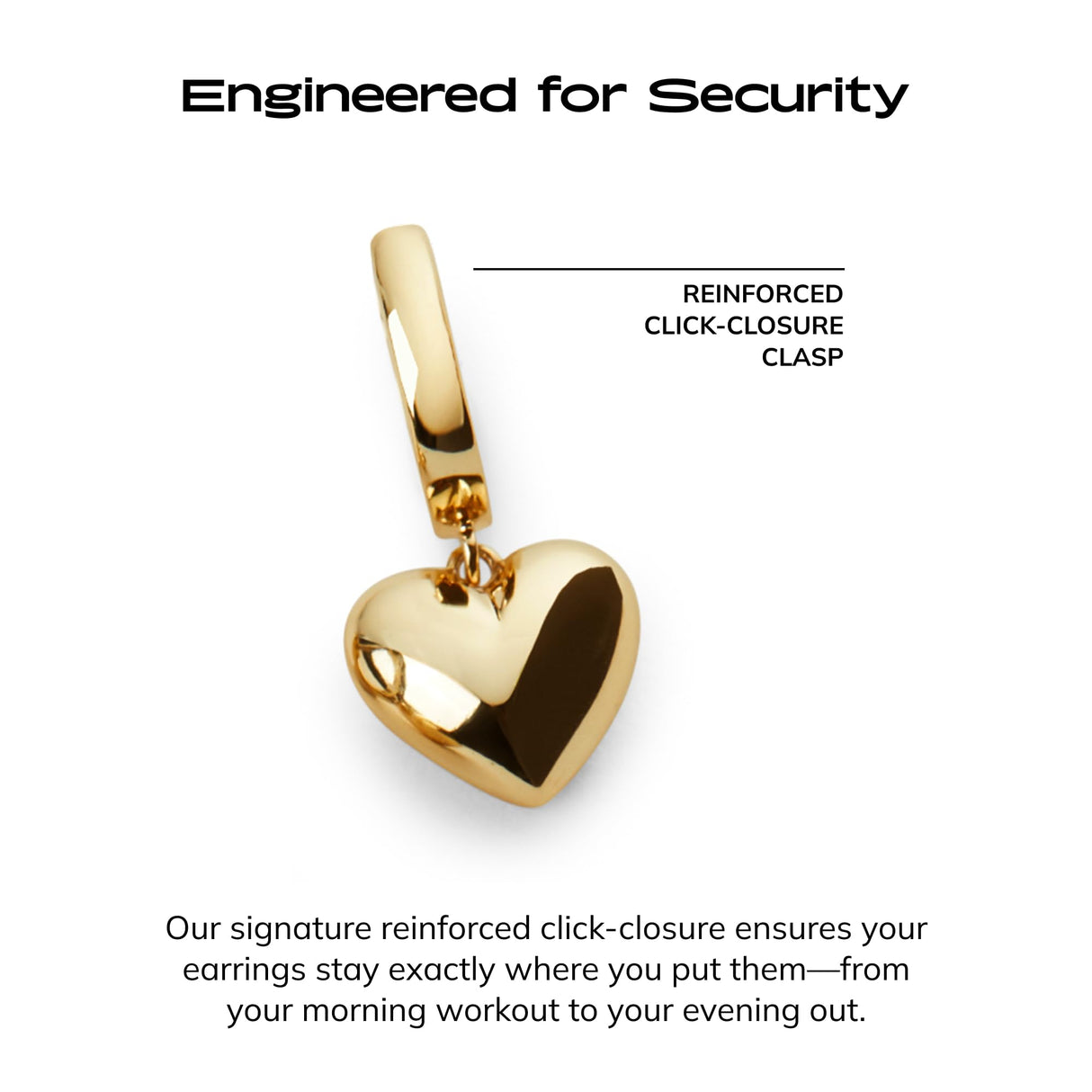 Ana Luisa Heart Charm Earrings for Women 14K Gold & Silver Rhodium Plated