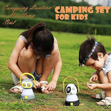 Kids Camping Lantern with Headlamp LED Light | Outdoor Adventure Flashlight for Children | Safe & Durable Camping Gear | AA Battery Powered | Kids' Night Camping Essential | Pink Owl