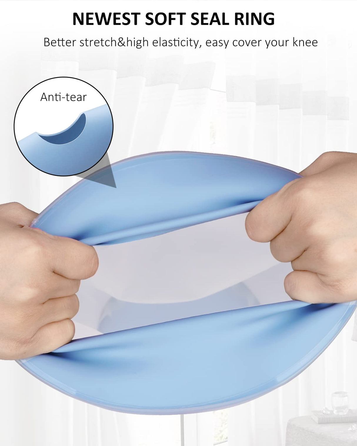 Waterproof Knee Cover for Shower Adult After Surgery, Upgraded Knee Surgery Shower Cover Watertight Knee Cast Protector for Knee Replacement Surgery Wound Burns Broken, Soft Stretchy Reusable