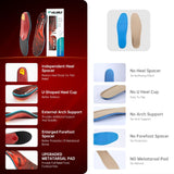 VALSOLE Heavy Duty Support Pain Relief Orthotics - 220+ lbs Plantar Fasciitis High Arch Support Insoles for Men Women,Flat Feet Orthotic Insert,Work Boot Shoe Insole,Absorb Shock with Every Step(Red)