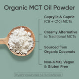 Sports Research Organic MCT Oil Powder - Keto & Vegan MCTs C8, C10 from Coconuts - Fatty Acid Brain & Body Fuel, Non-GMO & Gluten Free - Unflavored, Perfect in Coffee, Tea & Protein Shakes - 10.6 oz