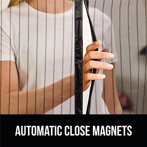 GORILLA GRIP Magnetic Screen Door, Hands Free Mesh Curtain Keeps Bugs and Mosquitos Out, Automatic Magnet Closure, Heavy Duty Patio Sliding Dog Doors Cover, Window Screen Protector, Black 39x83