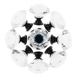 YourGift 12 Pack Drawer Knobs Diamond Shaped Crystal Glass 40mm Cabinet Knobs Pull Handles (40 mm, 12 Pack, Black)