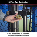 Master Lock Brass Combination Lock, Gate Lock for Outdoor Fence or Shed, Customizable Combination Padlock with 2-inch Wide Body and 1-inch Shackle, 2 Pack, 175EC2