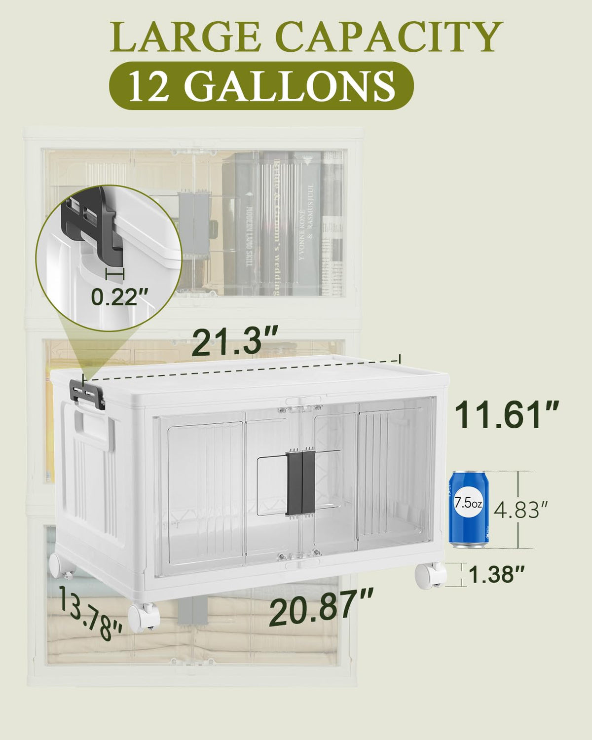 OlarHike 144QT Storage Bins with Lids for Closets, Office, Home, 3 Pack