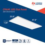 Lithonia Lighting CPANL 2x4 LED Flat Panel Light, 2 ft. by 4 ft. LED Light Panel, Ceiling Lighting Fixture, 4000 Lumens, 3500K/4000K/5000K Switchable CCT, Includes Direct Ceiling Mount Bracket, White