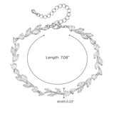 SWEETV Cubic Zirconia Wedding Bridal Bracelet for Brides,Bridesmaids, Silver Crystal Elegant Tennis Bracelet for Women Prom Jewelry Gifts (Style6-Silver)