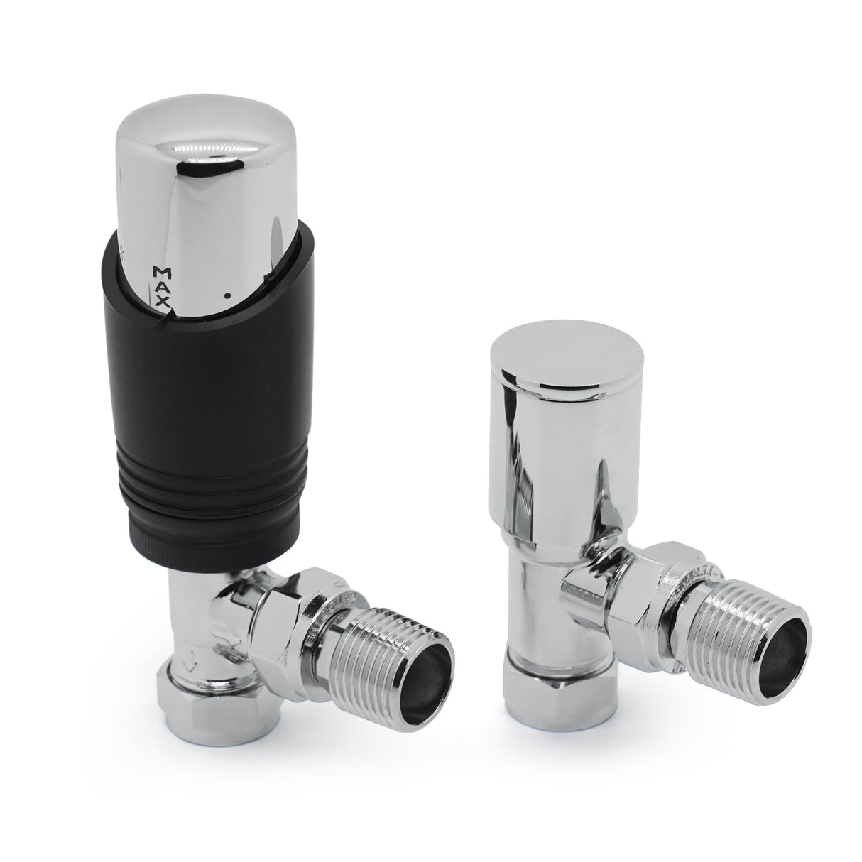 Radiator Valve Angled - Vancoco Modern TRV H62 Brass Pair Manual Radiator Valve Thermostatic Valve Set Thermostatic Valve 1/2" x 15mm Radiator Valves for Radiator Central Heating